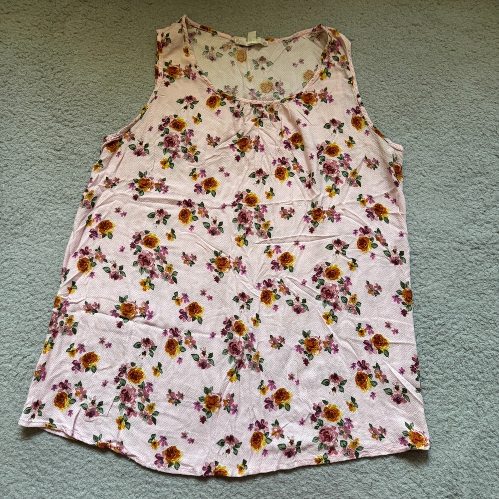 Love Delicious Dress Pink Women's Large Womens‎ Maternity Floral Sleeveless Top